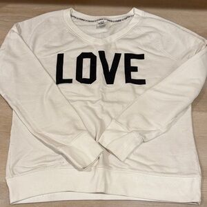 Victoria's Secret White Sweater with Black LOVE Design